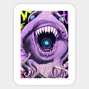 Retro Comics Monster Sticker